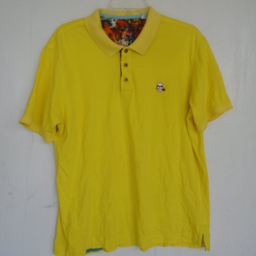 Robert graham Womens Polo Shirt Size XL Yellow